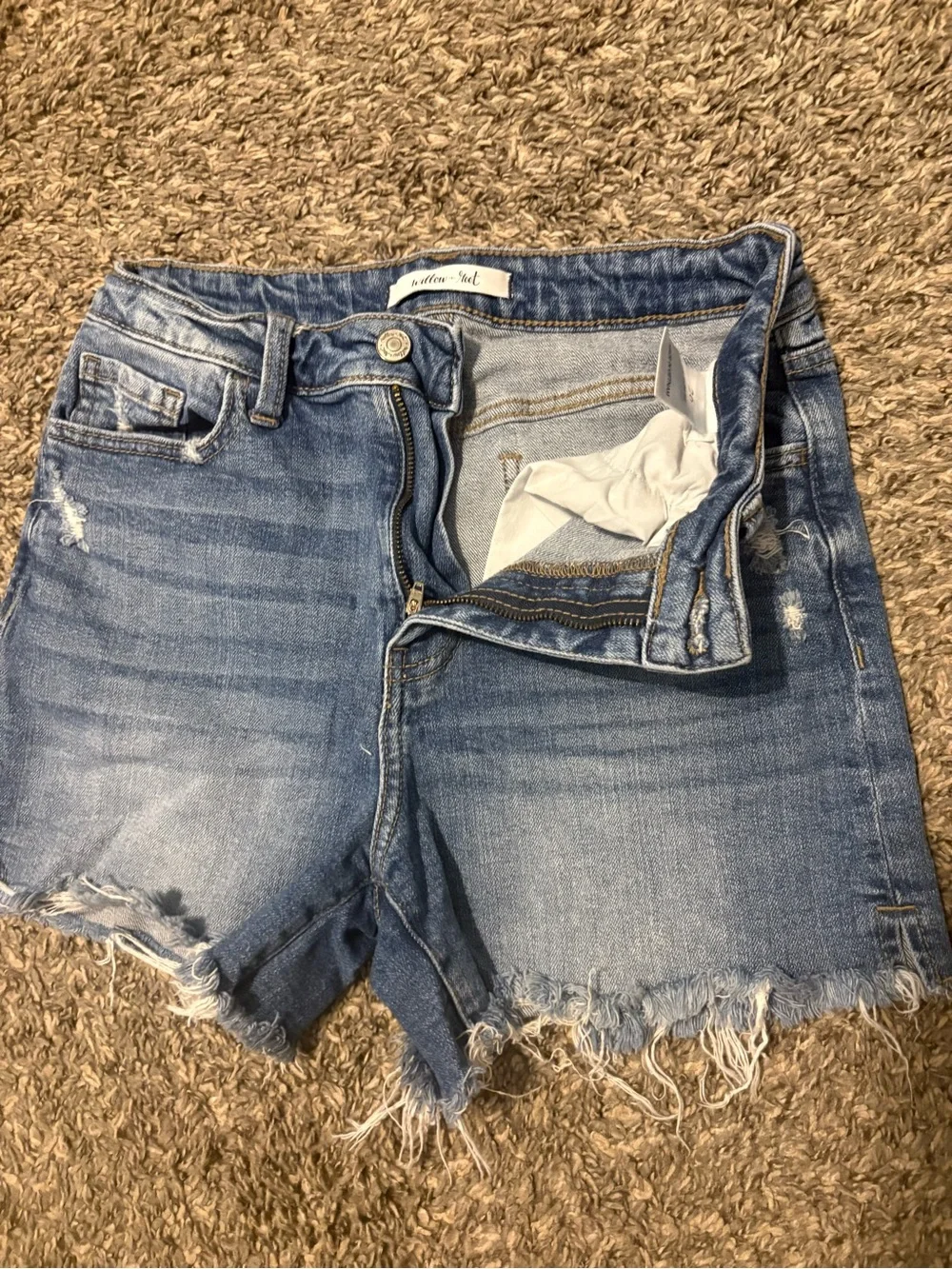 Women’s Blue Denim Jean Shorts - Frayed Hem